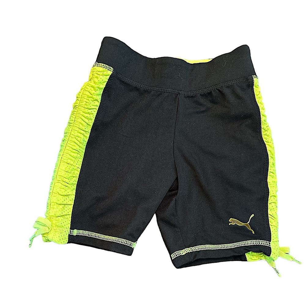 Puma Black with Lime Stripes Bike/Athletic Shorts Size 5